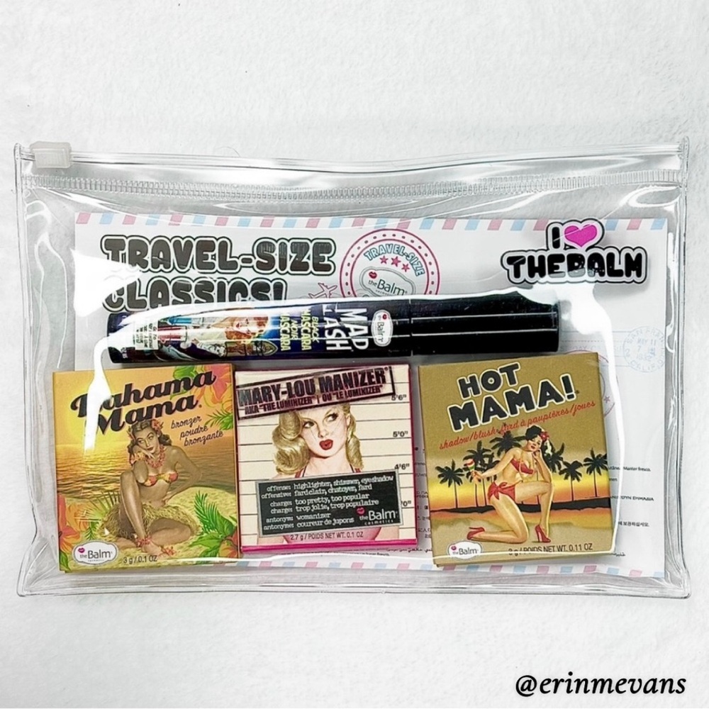 TheBalm Cosmetics Travel Size Classics Set 4 pc Free Ipsy Bag Included New